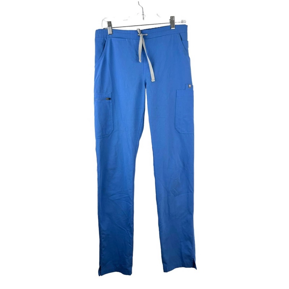 Figs Yola Skinny Tapered Leg Scrub Pant in Ceil Blue Size Small TALL - Picture 2 of 16